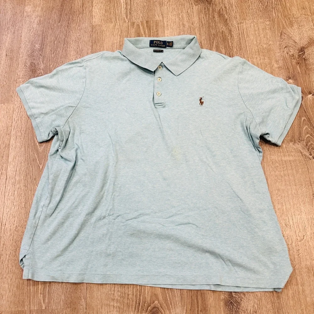 Polo Ralph Lauren Polo Mens XL Light‎ Blue Classic Fit Short Sleeve Polo Shirt